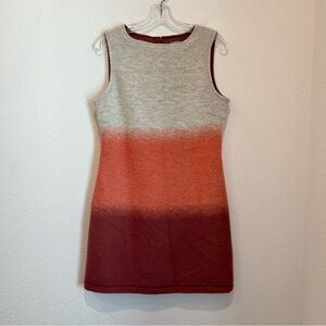 Hoss Intropia Women Wool Dress Ombre Coral Sheath Sienna Made in Spain Sz M